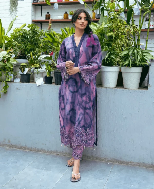 NUREH Ballerina Embroidered Chikankari Khaddar 2Pc Suit NU2-70 - Image 3