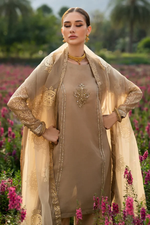 3-PC Embroidered Organza Suit CMA-5-062 - Image 5