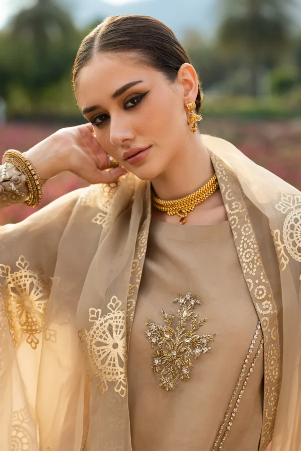 3-PC Embroidered Organza Suit CMA-5-062 - Image 6
